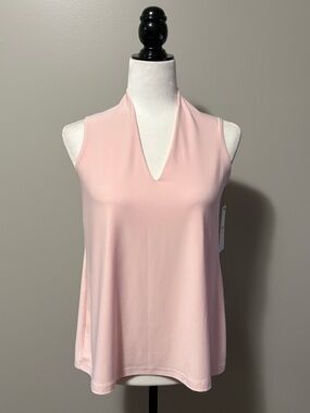 Sympli Deep V Trapeze Tank Light Pink Jersey Knit